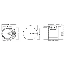 Кухонная мойка Ukinox Фаворит 58х45см FAL577.447 -GT8K 2L хром
