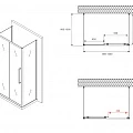 Душевой уголок ABBER Schwarzer Diamant 100х100см AG30100BH-S100B-S100B профиль черный стекло прозрач