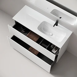 Тумба с раковиной Sancos Folk Floor 120 правая, напольная, Bianco