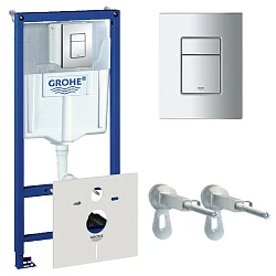 Система инсталляции для унитазов Grohe Rapid SL 38775001 4в1 с кнопкой хром глянцевая