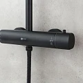 Душевая стойка Lemark Bronx c термостатом LM3770BL черная матовая