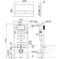 Система инсталляции для унитазов Ceramica Nova Envision Flat CN1002M с кнопкой хром матовая