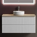 Тумба с раковиной Sancos Snob T 100 с бежевой столешницей, белая