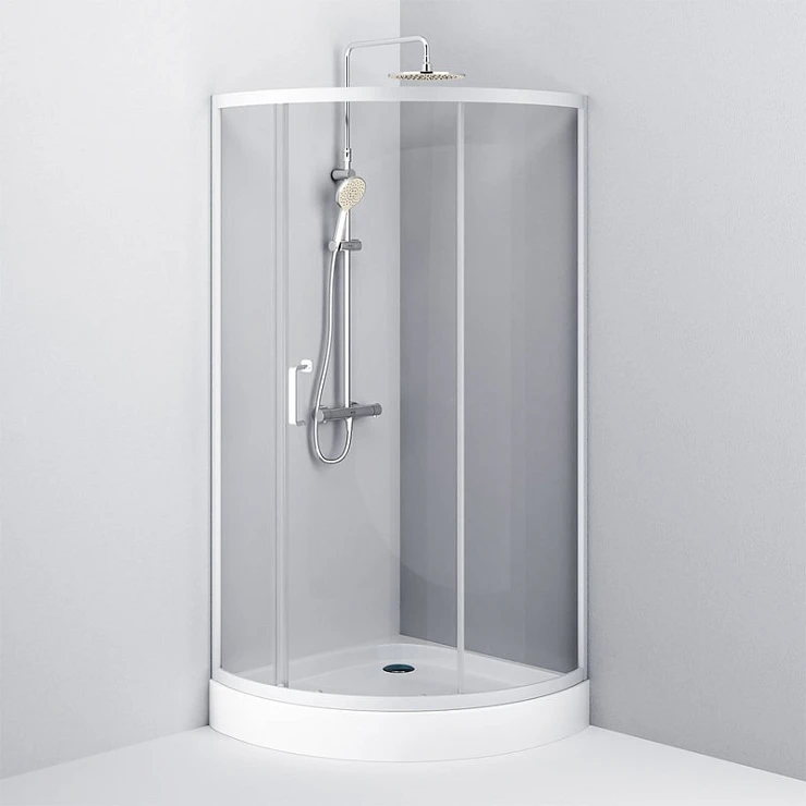 Душевой уголок AM.PM Like 90x90см W83G-315-090CG64 профиль матовый хром, стекло тонированное