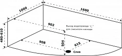 Акриловая ванна Azario Микона 160х100 правая МИВ0002 белая глянцевая