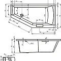 Акриловая ванна Riho Geta 170x90 B032001005 левая, белая глянцевая