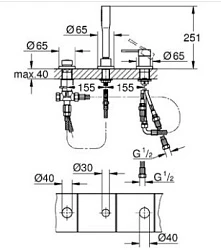 Смеситель на борт ванны Grohe Essence New 19976001 хром