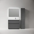 Тумба под раковину Sancos Folk Floor 100 FL100FRGS правая, напольная, Grey soft