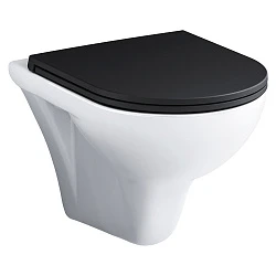 Унитаз подвесной AM.PM Gem C901700SCmb с черной крышкой, белый