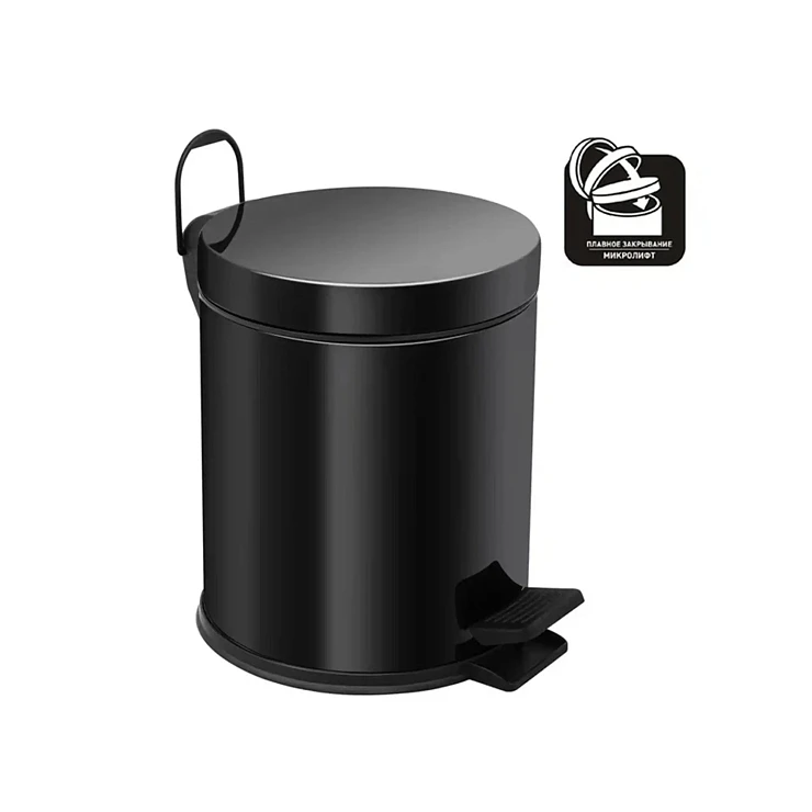 Ведро для мусора BERGES 123002 5L черное матовое
