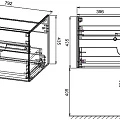 Тумба с раковиной Vincea Chiara 80 темный дуб