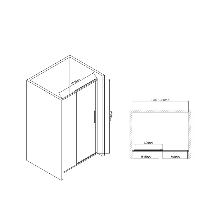 Душевая дверь в нишу Vincea Slim-U 120см VDS-2SU120CL профиль хром, стекло прозрачное