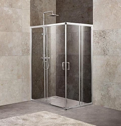 Душевой уголок BelBagno Unique 100х75см UNIQUE-AH-2-100/115-75/90-M-Cr профиль хром, стекло матовое