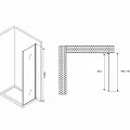 Душевая перегородка ABBER Schwarzer Diamant 195x70см S70M профиль хром, стекло матовое