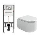 Комплект инсталляции Ceramica Nova CN121001CH с унитазом CN4006, кнопка хром глянец