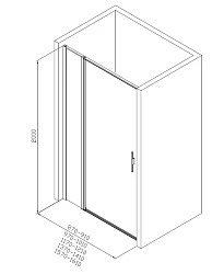 Душевая дверь в нишу Allen Brau Priority 160x200 см 3.31038.BA профиль серебро, стекло прозрачное