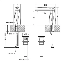 Смеситель для раковины Bravat Diamond F118102C-2-ENG хром