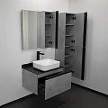 Зеркало-шкаф Comforty Эдинбург 75 00004149063CF бетон светлый
