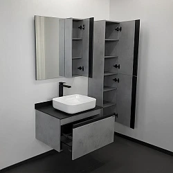 Зеркало-шкаф Comforty Эдинбург 75 00004149063CF бетон светлый
