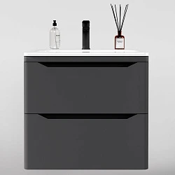 Тумба с раковиной Style Line Марелла 70 антискрейтч серый