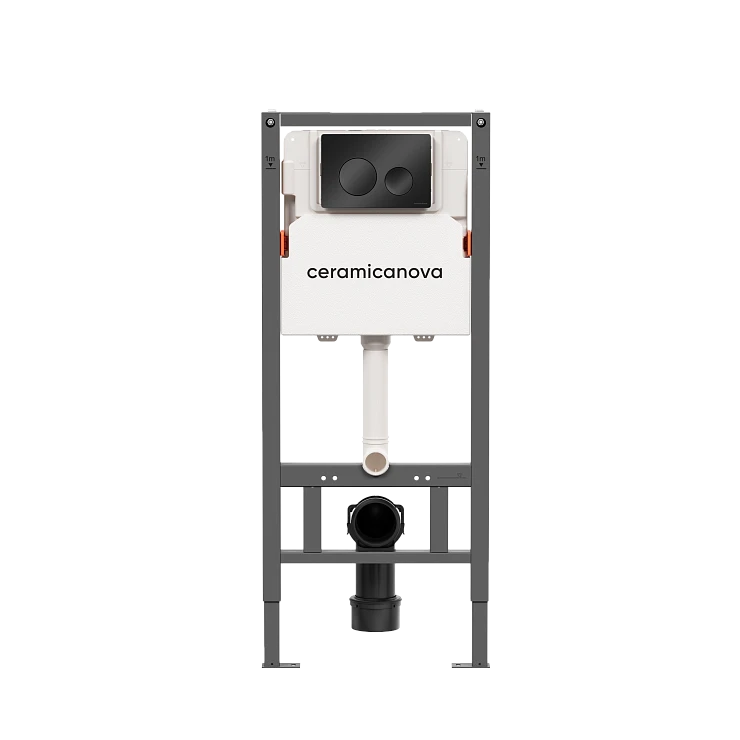 Система инсталляции для унитазов Ceramica Nova Balance CN121001MB с кнопкой черной матовой