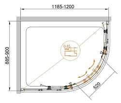Душевой уголок Cezares Eco 120x90см ECO-O-AH-2-120/90-P-Cr профиль хром, стекло рифленое