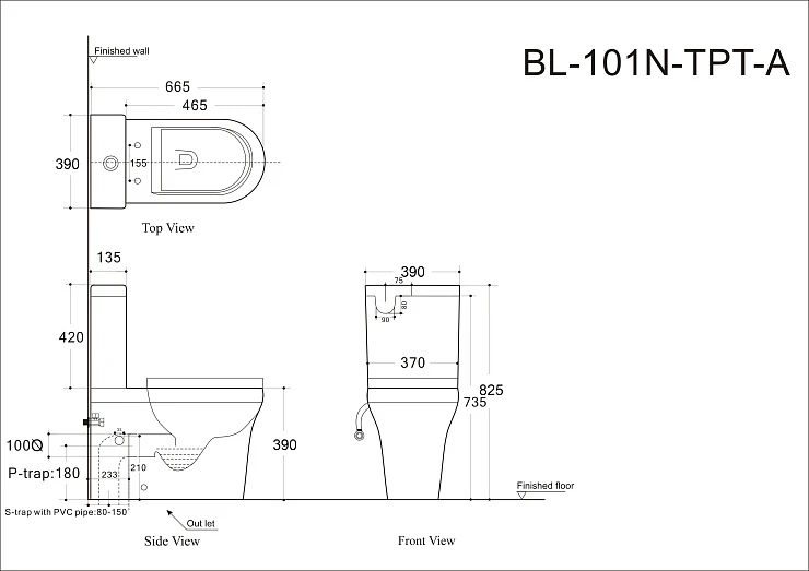 Бачок для унитаза Aquanet Nova-C2 BL-101N-TPT-A