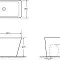Биде напольное SantiLine SL-5052 белый глянец