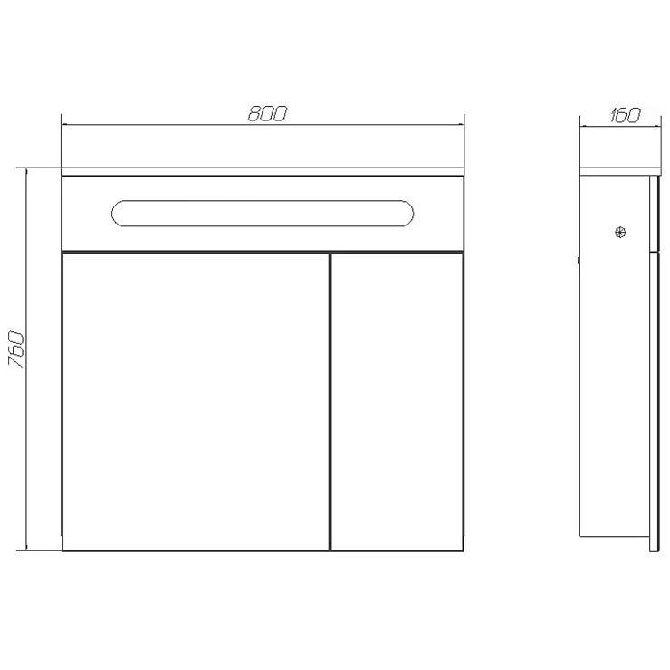Зеркало-шкаф DIWO Коломна 80 KOL.Z.80/P/W с подсветкой, белый