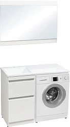 Тумба с раковиной Style Line Даллас 110 напольная, левая, эмаль, белый глянец