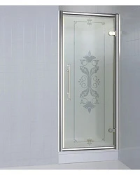 Душевая дверь в нишу Cezares 80см GIUBILEO-80-CP-Br-R профиль бронзовый, стекло матовое с узором