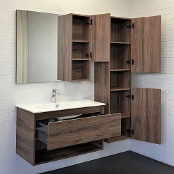 Тумба с раковиной Comforty Бордо 90 00-00006671CF дуб темно-коричневый