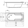 Акриловая ванна BERGES LUMBO 150x75 с каркасом 050004 белая глянцевая