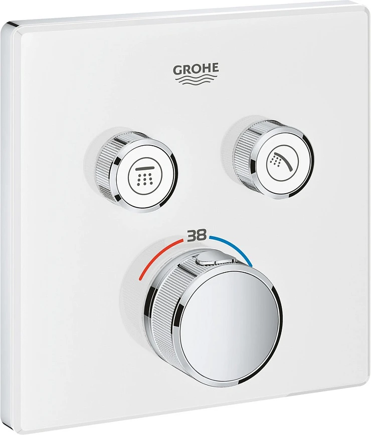 Термостатический смеситель Grohe Grohtherm SmartControl 29156LS0 для душа, хром / белый
