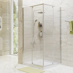 Душевой уголок Wasserkraft Leine 90x90см 35P03 профиль хром, стекло прозрачное