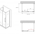 Душевой уголок ABBER Schwarzer Diamant 180х70см AG30180BH-S70B-S70B черный, стекло прозрачное