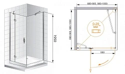 Душевой уголок Cezares Bergamo 100x100см BERGAMO-W-A-1-100-P-Cr-R профиль хром, стекло рифленое