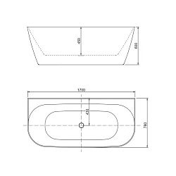 Акриловая ванна Allen Brau Priority 170x78 2.31003.21/PGM белый матовый, платиново-серый