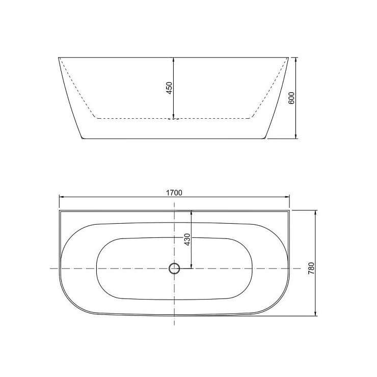 Акриловая ванна Allen Brau Priority 170x78 2.31003.21/PGM белый матовый, платиново-серый