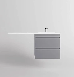 Тумба для раковины Style Line Даллас Леон 120 СС-00002451 серый матовый