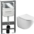 Система инсталляции для унитазов Ceramica Nova Envision Round CN1001CH с кнопкой и унитазом CN1905 