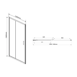 Душевая дверь в нишу Vincea Garda 130см VDS-1G130CLB профиль хром, стекло прозрачное