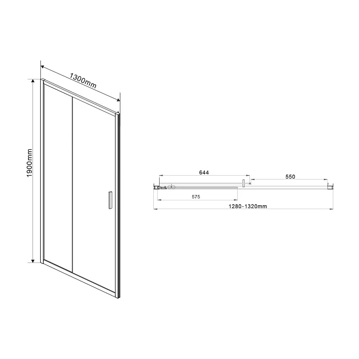 Душевая дверь в нишу Vincea Garda 130см VDS-1G130CLB профиль хром, стекло прозрачное