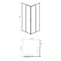 Душевой уголок Azario Milton 90х90см AZ-ND1142 900 Black профиль черный, стекло прозрачное