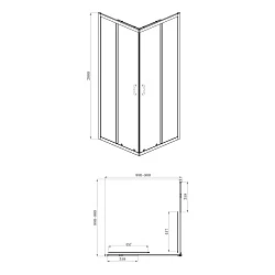 Душевой уголок Azario Milton 90х90см AZ-ND1142 900 Black профиль черный, стекло прозрачное