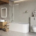 Шторка на ванну BelBagno Luce LUCE-VF-11-100/145-C-Cr профиль хром, стекло прозрачное