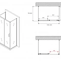 Душевой уголок ABBER Schwarzer Diamant 80х120см AG30120B-S80B-S80B профиль черный, стекло прозрачное