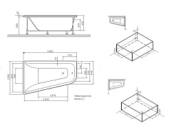 Экран AM.PM Spirit 160x100 W72A-160L100W-P2 левый, белый