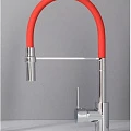 Смеситель для кухни Aquanet FF6215 красный / хром