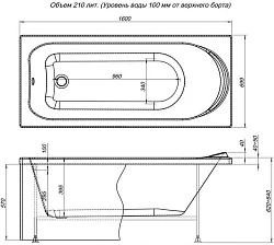 Акриловая ванна Aquanet Nord 160x70 со шторкой Aquanet Alfa 4 NF6222-pivot 204018 + 196049 белая